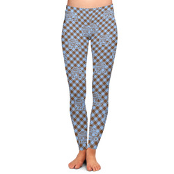 Gingham & Elephants Ladies Leggings - 2X-Large (Personalized)