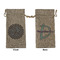 Gingham & Elephants Large Burlap Gift Bags - Front & Back