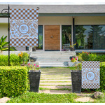 Gingham & Elephants Large Garden Flag - Single Sided (Personalized)