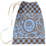 Gingham & Elephants Laundry Bag - Large (Personalized)