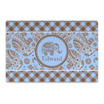 Gingham & Elephants Large Rectangle Car Magnet (Personalized)