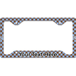 Gingham & Elephants License Plate Frame - Style C (Personalized)