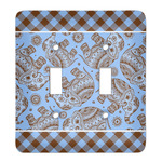 Gingham & Elephants Light Switch Cover (2 Toggle Plate)