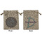 Gingham & Elephants Medium Burlap Gift Bag - Front and Back