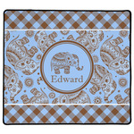 Gingham & Elephants XL Gaming Mouse Pad - 18" x 16" (Personalized)