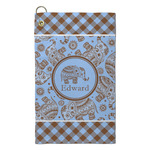 Gingham & Elephants Microfiber Golf Towel - Small (Personalized)