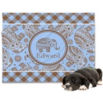 Gingham & Elephants Dog Blanket - Large (Personalized)