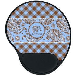 Gingham & Elephants Mouse Pad with Wrist Support