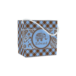 Gingham & Elephants Party Favor Gift Bags - Gloss (Personalized)