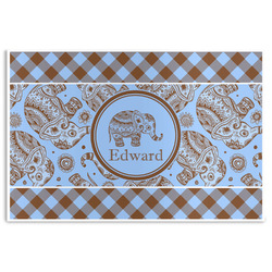 Gingham & Elephants Disposable Paper Placemats (Personalized)