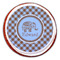 Gingham & Elephants Printed Icing Circle - Large - On Cookie