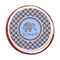 Gingham & Elephants Printed Icing Circle - Medium - On Cookie