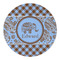 Gingham & Elephants Round Paper Coaster - Approval