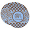 Gingham & Elephants Round Paper Coaster - Main