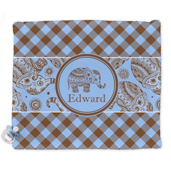 Gingham & Elephants Security Blanket (Personalized)
