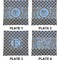 Gingham & Elephants Set of Square Dinner Plates (Approval)