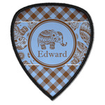 Gingham & Elephants Iron on Shield Patch A w/ Name or Text