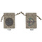 Gingham & Elephants Small Burlap Gift Bag - Front and Back