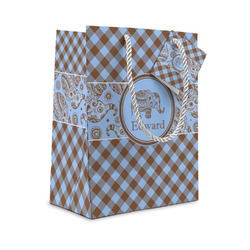 Gingham & Elephants Gift Bag (Personalized)