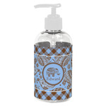 Gingham & Elephants Plastic Soap / Lotion Dispenser (8 oz - Small - White) (Personalized)