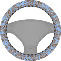 Gingham & Elephants Steering Wheel Cover