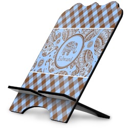 Gingham & Elephants Stylized Tablet Stand (Personalized)