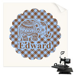 Gingham & Elephants Sublimation Transfer - Baby / Toddler (Personalized)