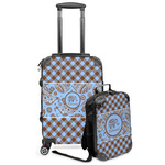 Gingham & Elephants Kids 2-Piece Luggage Set - Suitcase & Backpack (Personalized)