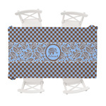 Gingham & Elephants Tablecloth - 58"x102" (Personalized)