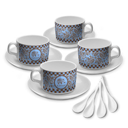 Gingham & Elephants Tea Cup - Set of 4 (Personalized)