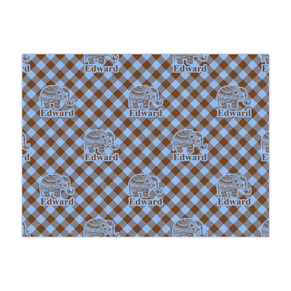 Custom Gingham & Elephants Large Tissue Papers Sheets - Heavyweight (Personalized)