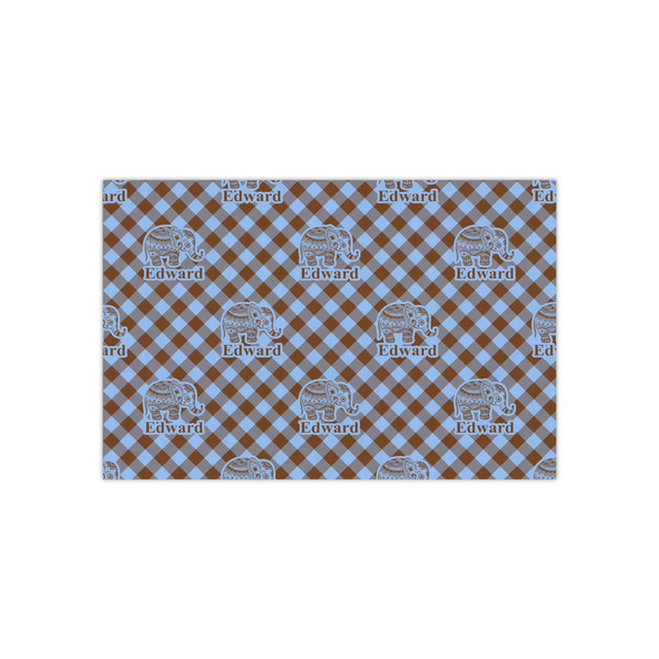 Custom Gingham & Elephants Small Tissue Papers Sheets - Heavyweight (Personalized)