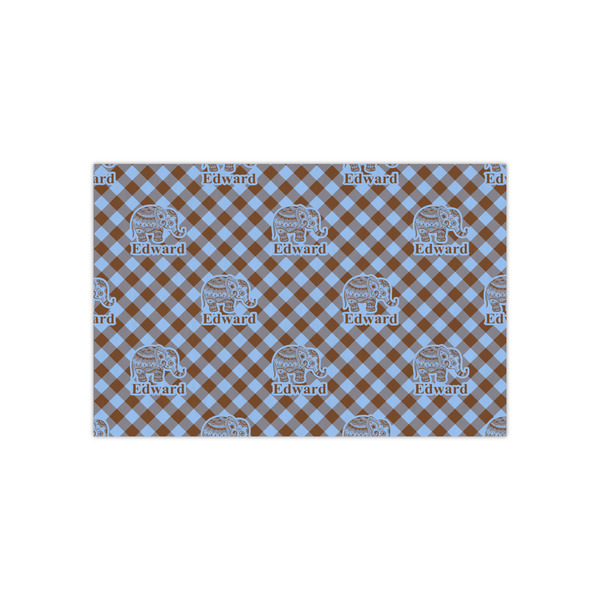 Custom Gingham & Elephants Small Tissue Papers Sheets - Lightweight (Personalized)