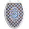 Gingham & Elephants Toilet Seat Decal Elongated