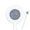 Gingham & Elephants White Plastic 5.5" Stir Stick - Round - Closeup