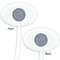 Gingham & Elephants White Plastic 7" Stir Stick - Double Sided - Oval - Front & Back