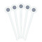 Gingham & Elephants White Plastic 7" Stir Stick - Round - Fan View