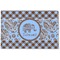 Gingham & Elephants Basket Weave Floor Mat