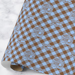 Gingham & Elephants Wrapping Paper Roll - Large - Matte (Personalized)