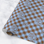 Gingham & Elephants Wrapping Paper Roll - Medium - Matte (Personalized)