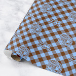 Gingham & Elephants Wrapping Paper Roll - Medium (Personalized)