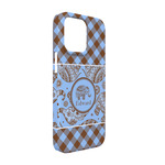 Gingham & Elephants iPhone Case - Plastic - iPhone 13 (Personalized)