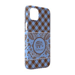 Gingham & Elephants iPhone Case - Plastic - iPhone 14 Pro (Personalized)