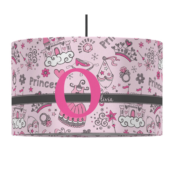 Custom Princess 12" Drum Pendant Lamp - Fabric (Personalized)