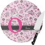 Princess Round Glass Cutting Board - Small (Personalized)