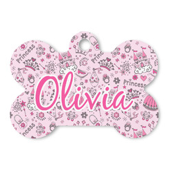 Princess Bone Shaped Dog ID Tag - Large (Personalized)