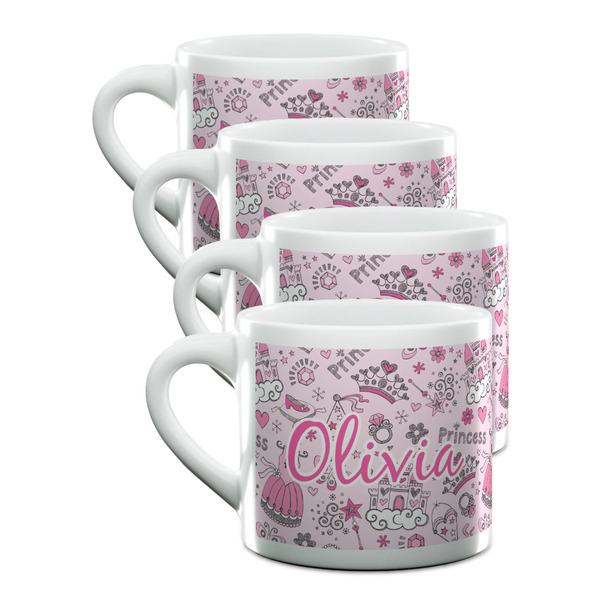 Custom Princess Double Shot Espresso Cups - Set of 4 (Personalized)