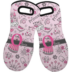 Princess Neoprene Oven Mitts - Set of 2 w/ Name and Initial