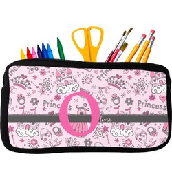 Princess Neoprene Pencil Case - Small w/ Name and Initial