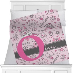 Princess Minky Blanket - Twin / Full - 80"x60" - Double Sided (Personalized)
